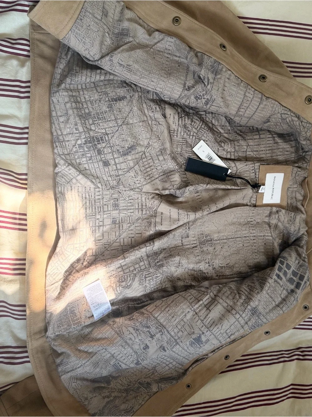 $500 NEW Banana Republic Tan Suede Trucker Jacket